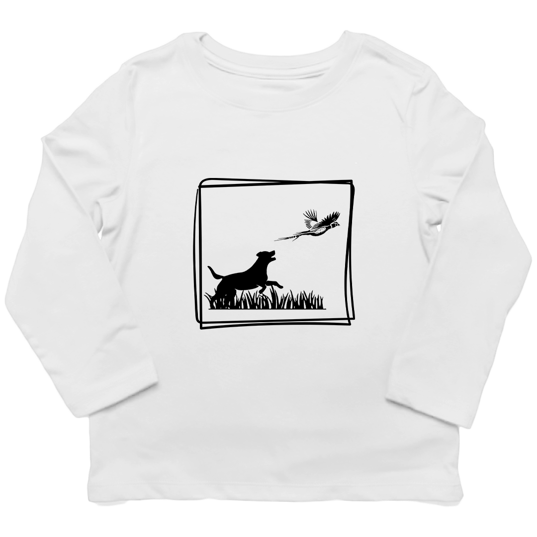 Pheasant Flush Toddler Long Sleeve Tee - Muddy Boots Clothing - Long Sleeve Tee