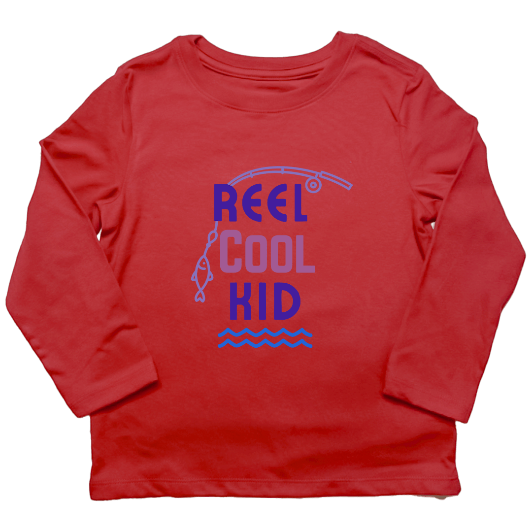Reel Cool Kid Toddler Long Sleeve Tee - Muddy Boots Clothing - Long Sleeve Tee