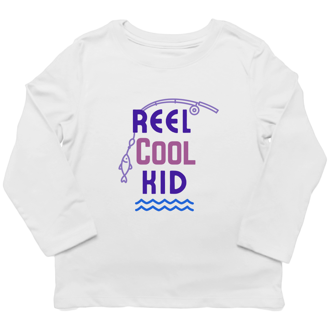 Reel Cool Kid Toddler Long Sleeve Tee - Muddy Boots Clothing - Long Sleeve Tee