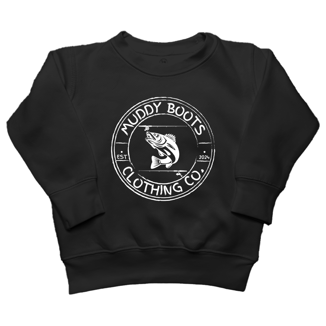 Rod Bending Kids Crew Neck Sweatshirt - Muddy Boots Clothing - Crew Neck Sweatshirt