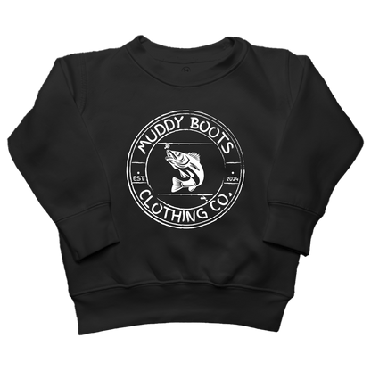 Rod Bending Kids Crew Neck Sweatshirt - Muddy Boots Clothing - Crew Neck Sweatshirt