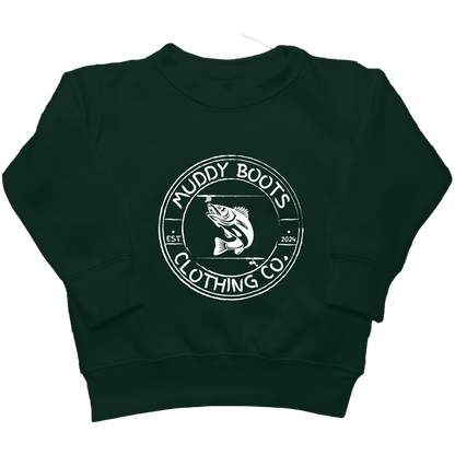 Rod Bending Kids Crew Neck Sweatshirt - Muddy Boots Clothing - Crew Neck Sweatshirt