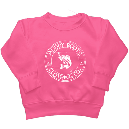 Rod Bending Kids Crew Neck Sweatshirt - Muddy Boots Clothing - Crew Neck Sweatshirt