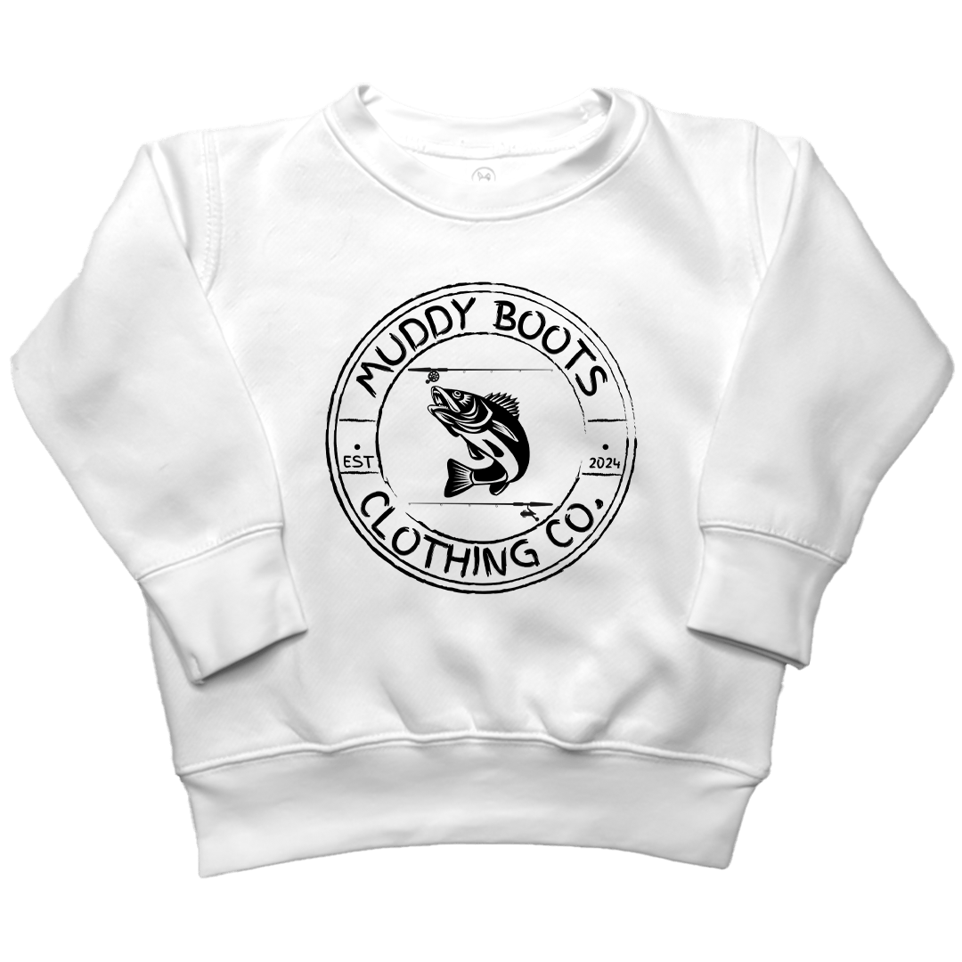 Rod Bending Kids Crew Neck Sweatshirt - Muddy Boots Clothing - Crew Neck Sweatshirt