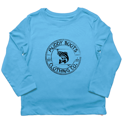Rod Bending Kids Long Sleeve Tee - Muddy Boots Clothing - Long Sleeve Tee