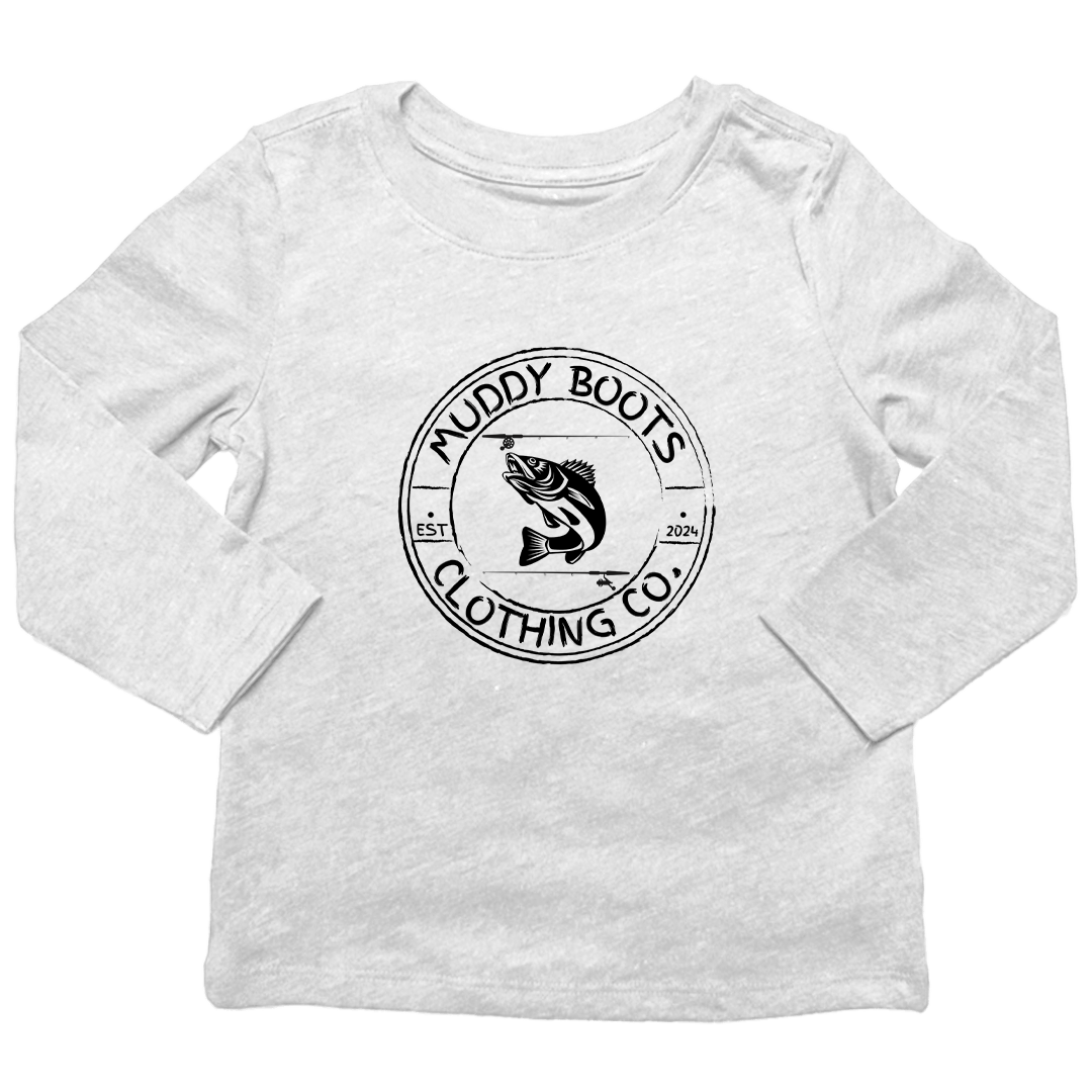 Rod Bending Kids Long Sleeve Tee - Muddy Boots Clothing - Long Sleeve Tee