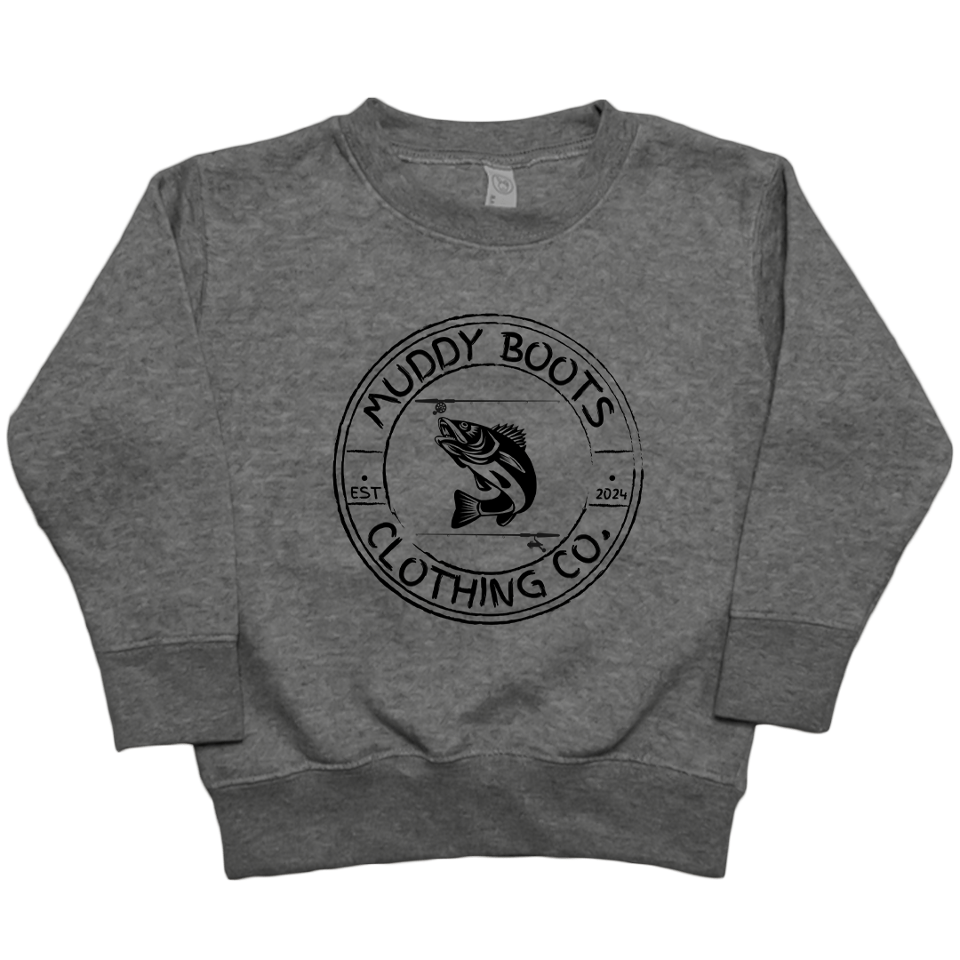 Rod Bending Toddler Crew Neck Sweatshirt - Muddy Boots Clothing - Crew Neck Sweatshirt