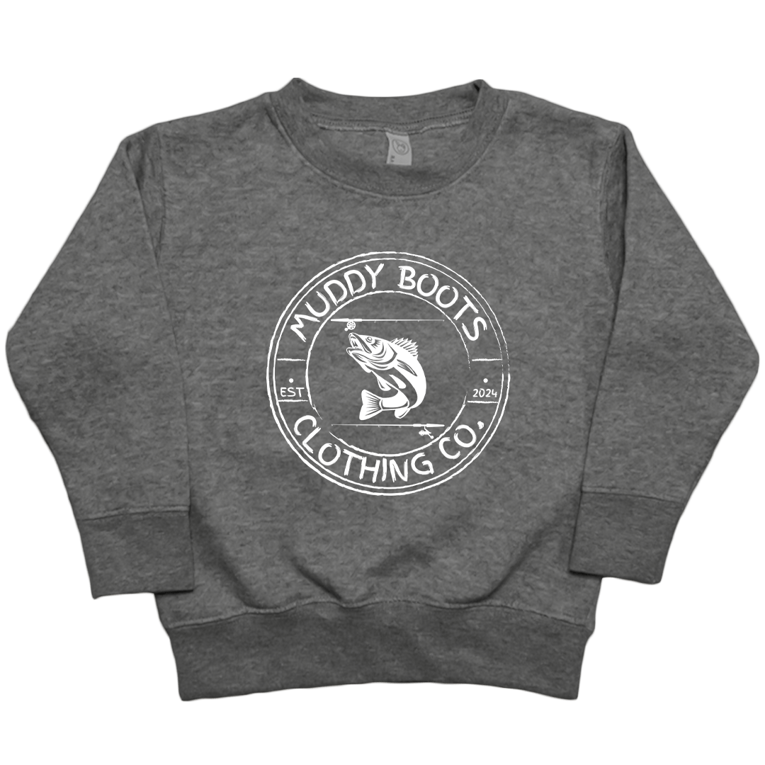 Rod Bending Toddler Crew Neck Sweatshirt - Muddy Boots Clothing - Crew Neck Sweatshirt