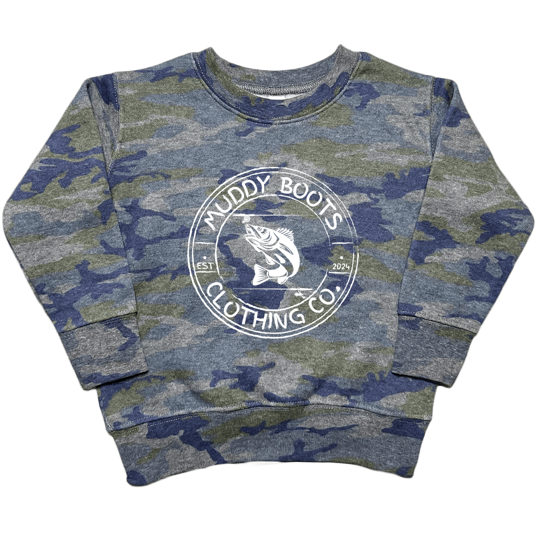 Rod Bending Toddler Crew Neck Sweatshirt - Muddy Boots Clothing - Crew Neck Sweatshirt