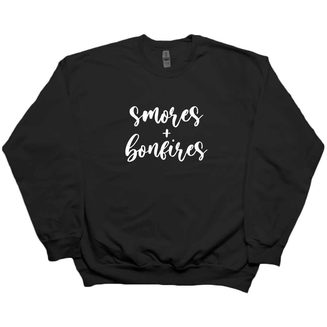 S'mores And Bonfires Adult Crew Neck Sweatshirt - Muddy Boots Clothing - Crew Neck Sweatshirt