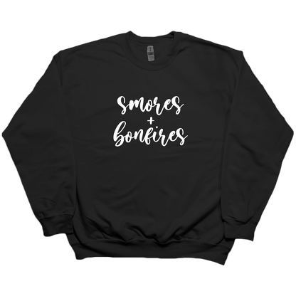 S'mores And Bonfires Adult Crew Neck Sweatshirt - Muddy Boots Clothing - Crew Neck Sweatshirt