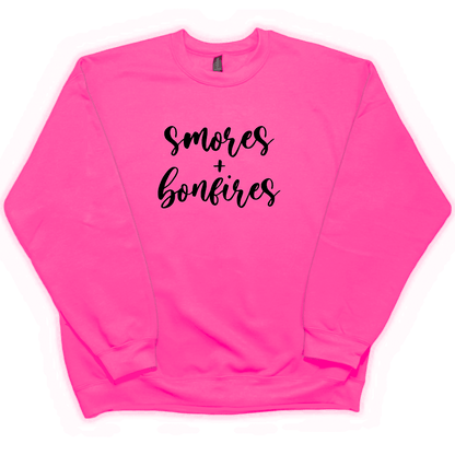 S'mores And Bonfires Adult Crew Neck Sweatshirt - Muddy Boots Clothing - Crew Neck Sweatshirt