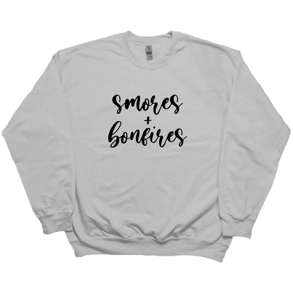 S'mores And Bonfires Adult Crew Neck Sweatshirt - Muddy Boots Clothing - Crew Neck Sweatshirt