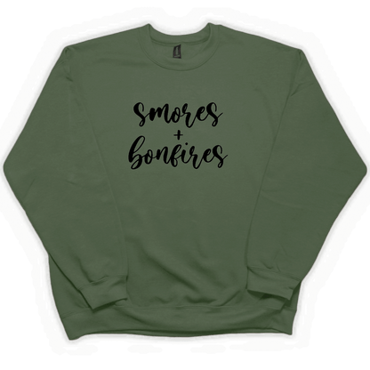 S'mores And Bonfires Adult Crew Neck Sweatshirt - Muddy Boots Clothing - Crew Neck Sweatshirt