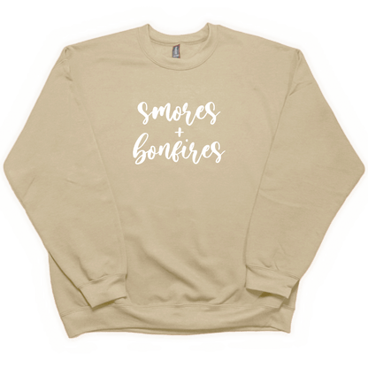 S'mores And Bonfires Adult Crew Neck Sweatshirt - Muddy Boots Clothing - Crew Neck Sweatshirt