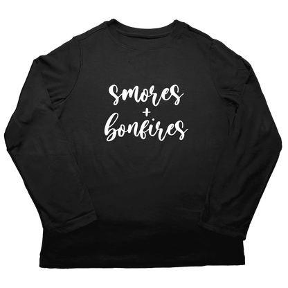 S'mores And Bonfires Adult Long Sleeve Tee - Muddy Boots Clothing - Long Sleeve Tee