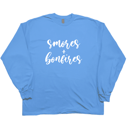 S'mores And Bonfires Adult Long Sleeve Tee - Muddy Boots Clothing - Long Sleeve Tee