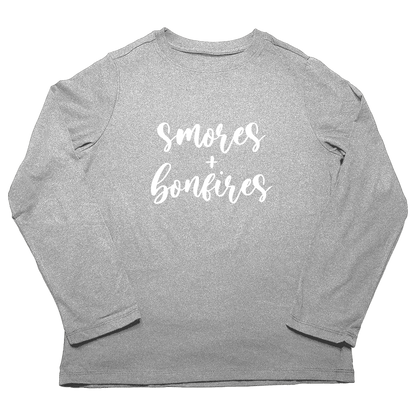 S'mores And Bonfires Adult Long Sleeve Tee - Muddy Boots Clothing - Long Sleeve Tee