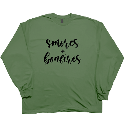 S'mores And Bonfires Adult Long Sleeve Tee - Muddy Boots Clothing - Long Sleeve Tee
