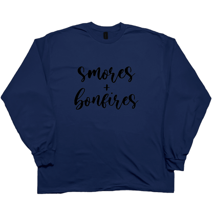 S'mores And Bonfires Adult Long Sleeve Tee - Muddy Boots Clothing - Long Sleeve Tee
