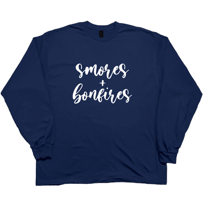 S'mores And Bonfires Adult Long Sleeve Tee - Muddy Boots Clothing - Long Sleeve Tee