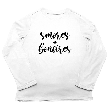 S'mores And Bonfires Adult Long Sleeve Tee - Muddy Boots Clothing - Long Sleeve Tee