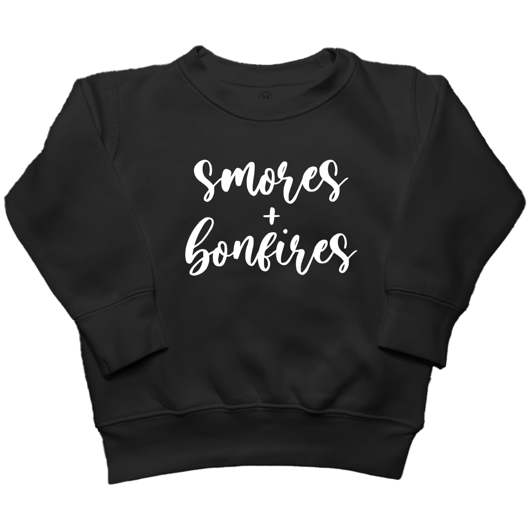 S'mores and Bonfires Toddler Crew Neck Sweatshirt - Muddy Boots Clothing - Crew Neck Sweatshirt