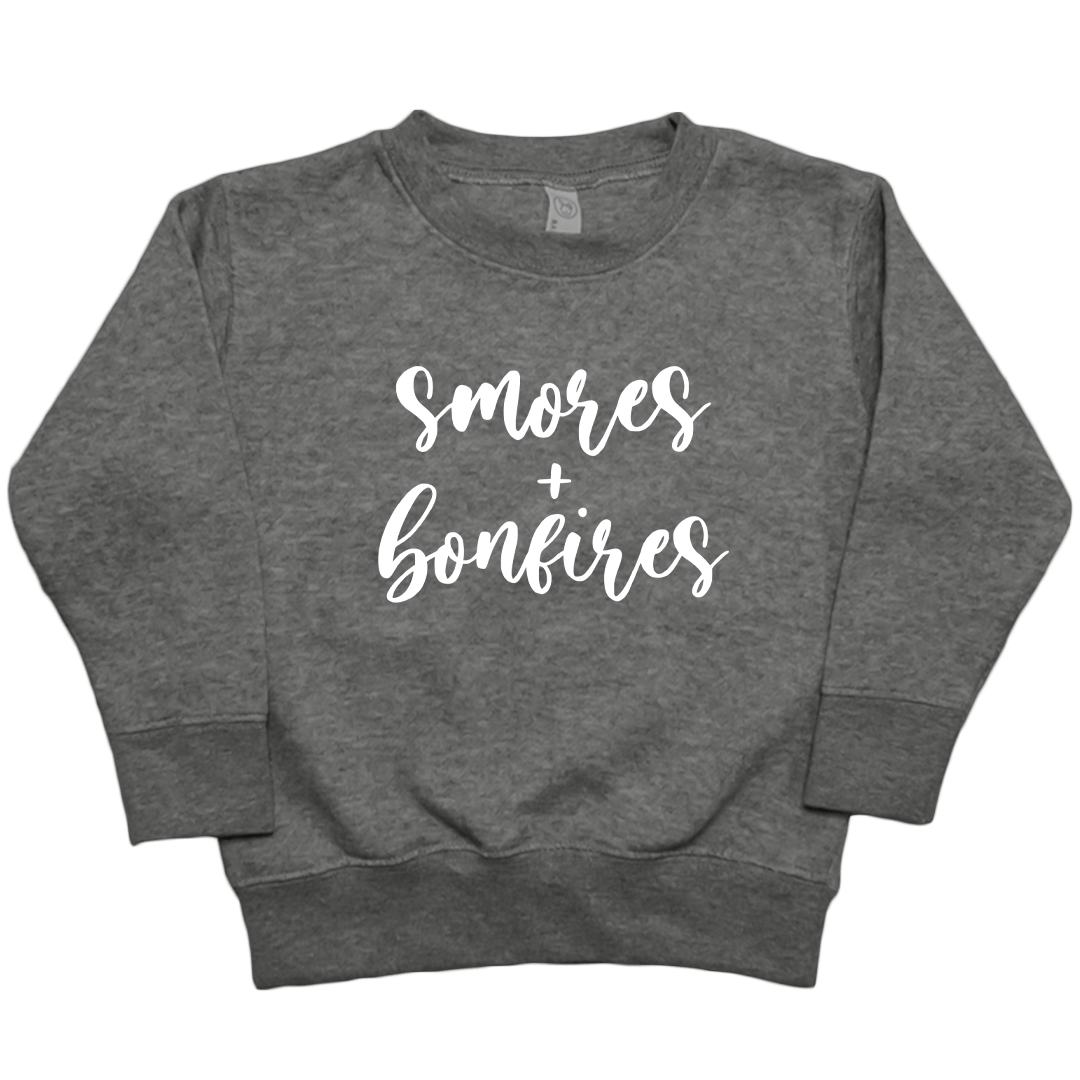 S'mores and Bonfires Toddler Crew Neck Sweatshirt - Muddy Boots Clothing - Crew Neck Sweatshirt