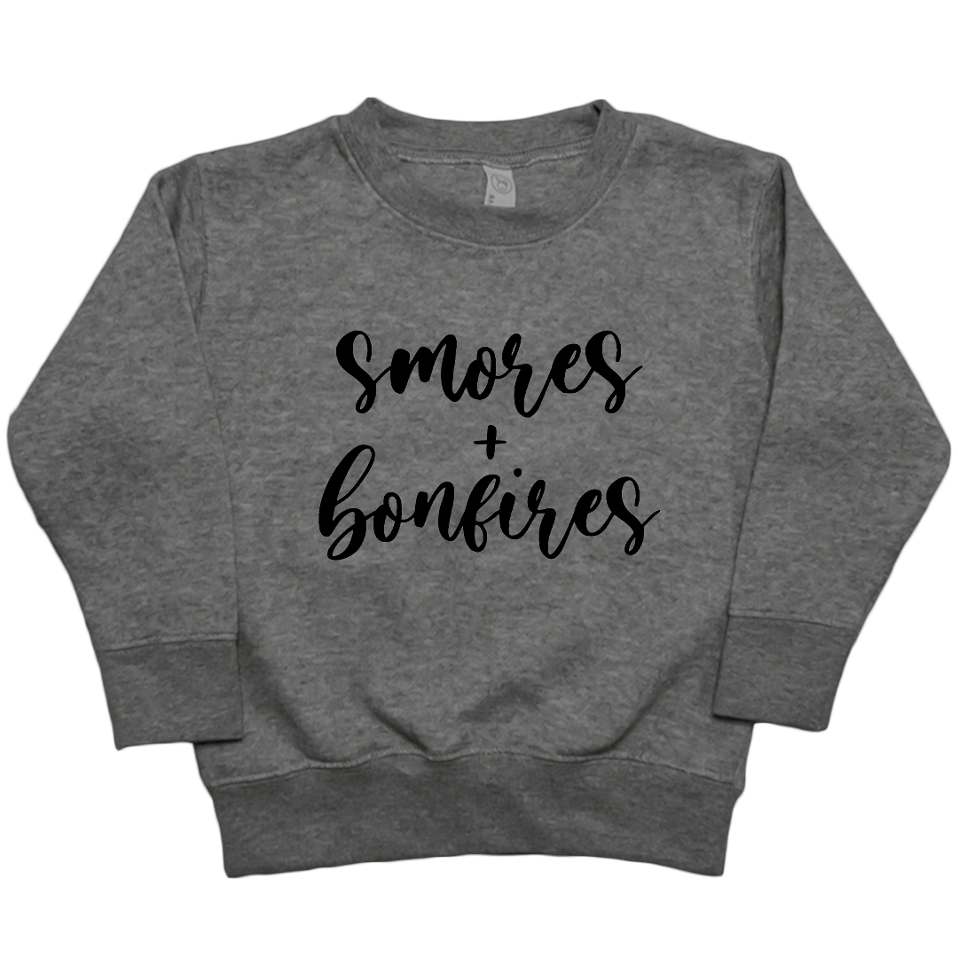 S'mores and Bonfires Toddler Crew Neck Sweatshirt - Muddy Boots Clothing - Crew Neck Sweatshirt