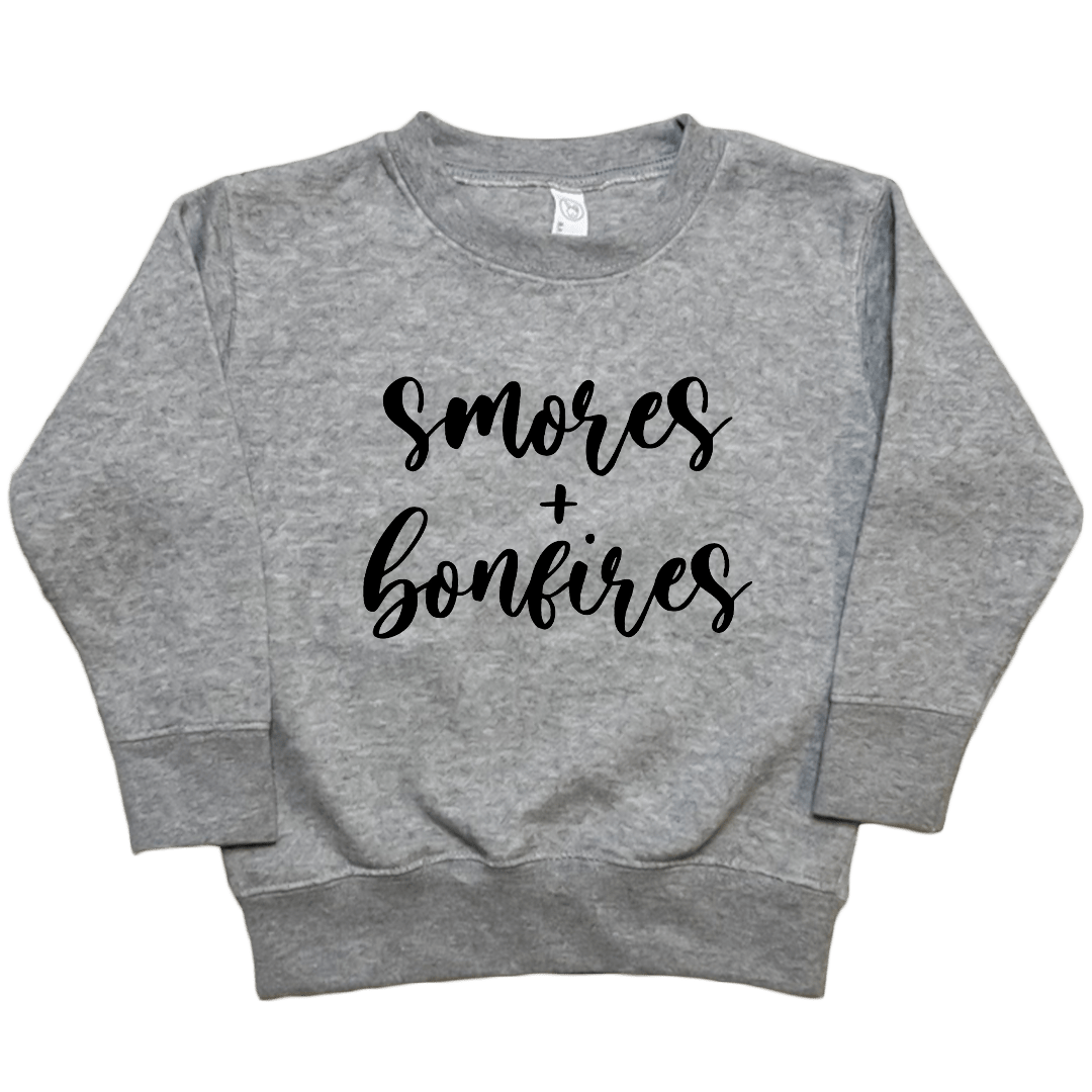 S'mores and Bonfires Toddler Crew Neck Sweatshirt - Muddy Boots Clothing - Crew Neck Sweatshirt