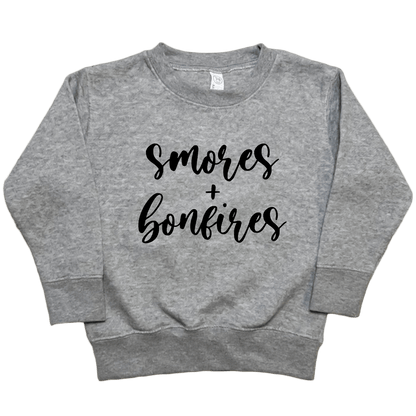 S'mores and Bonfires Toddler Crew Neck Sweatshirt - Muddy Boots Clothing - Crew Neck Sweatshirt
