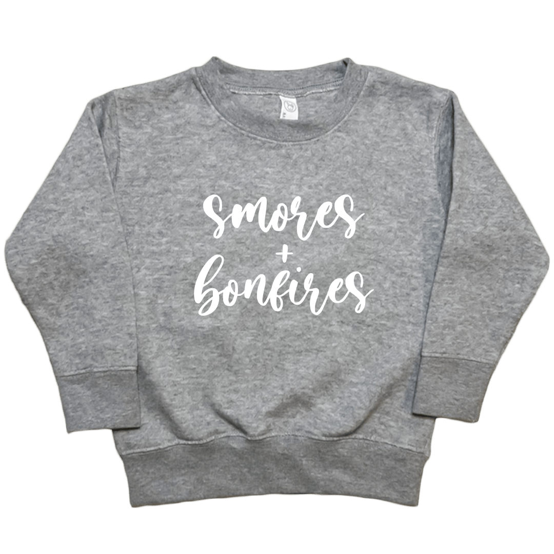 S'mores and Bonfires Toddler Crew Neck Sweatshirt - Muddy Boots Clothing - Crew Neck Sweatshirt
