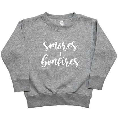 S'mores and Bonfires Toddler Crew Neck Sweatshirt - Muddy Boots Clothing - Crew Neck Sweatshirt