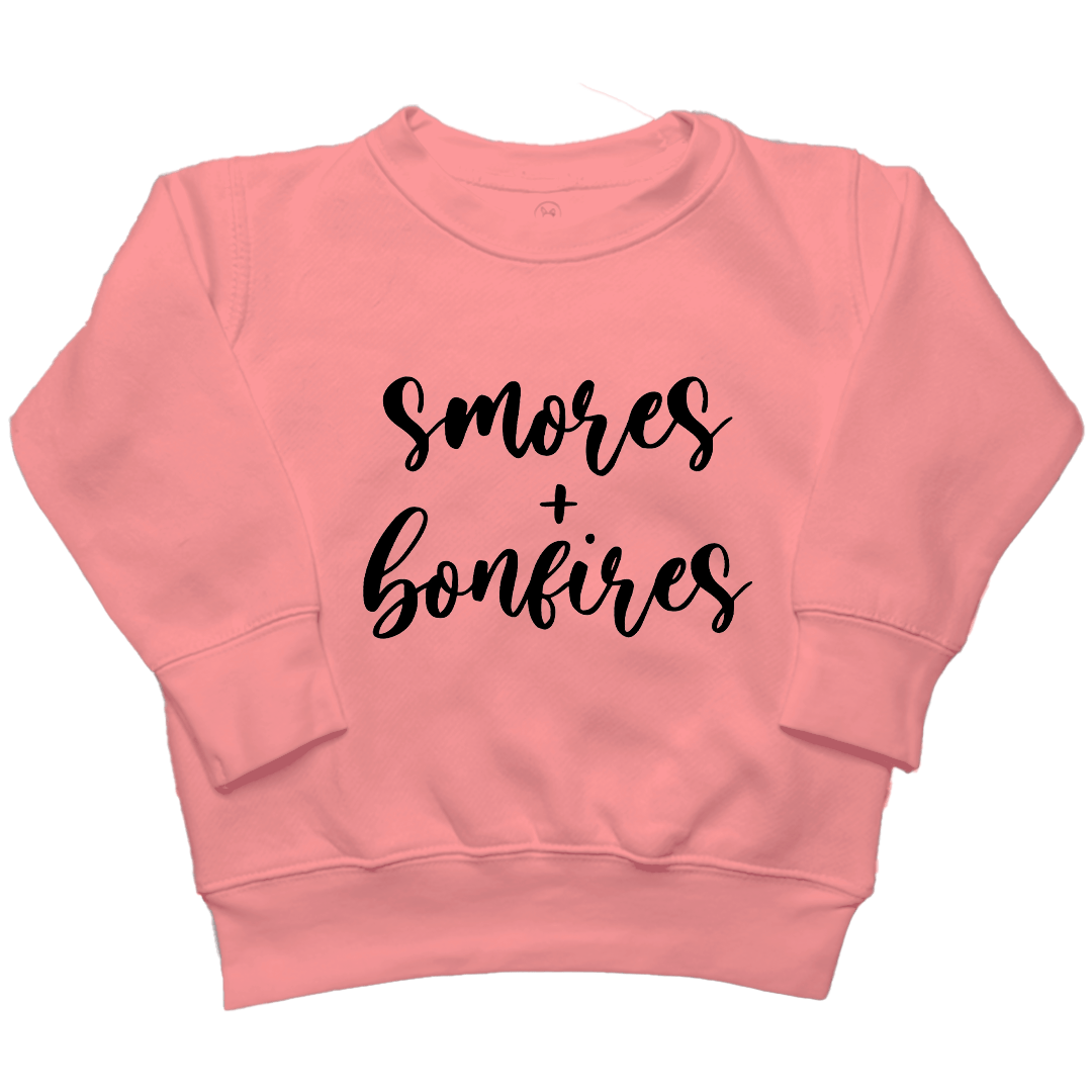 S'mores and Bonfires Toddler Crew Neck Sweatshirt - Muddy Boots Clothing - Crew Neck Sweatshirt