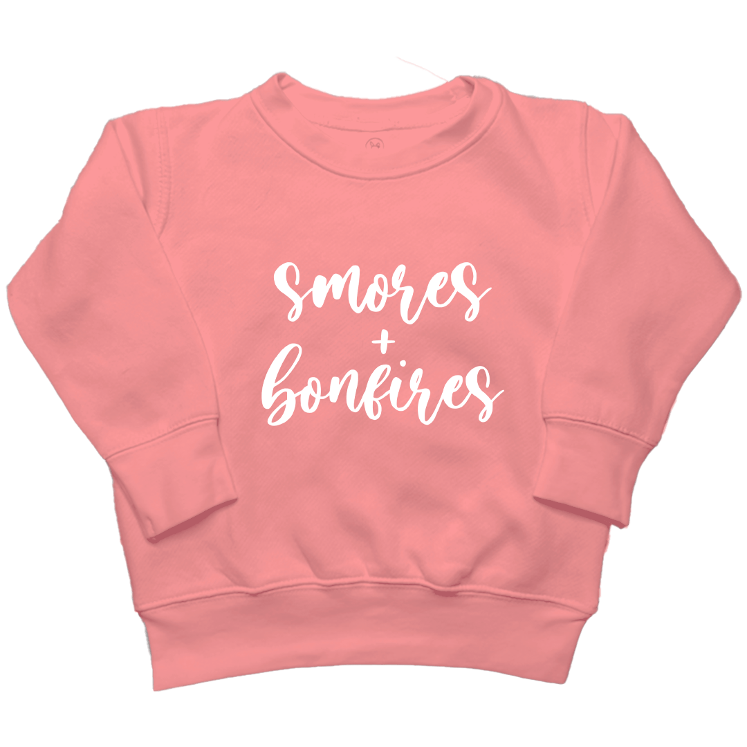 S'mores and Bonfires Toddler Crew Neck Sweatshirt - Muddy Boots Clothing - Crew Neck Sweatshirt