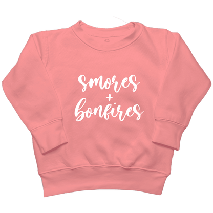 S'mores and Bonfires Toddler Crew Neck Sweatshirt - Muddy Boots Clothing - Crew Neck Sweatshirt
