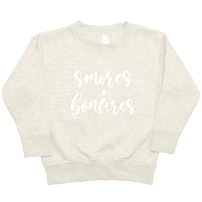 S'mores and Bonfires Toddler Crew Neck Sweatshirt - Muddy Boots Clothing - Crew Neck Sweatshirt