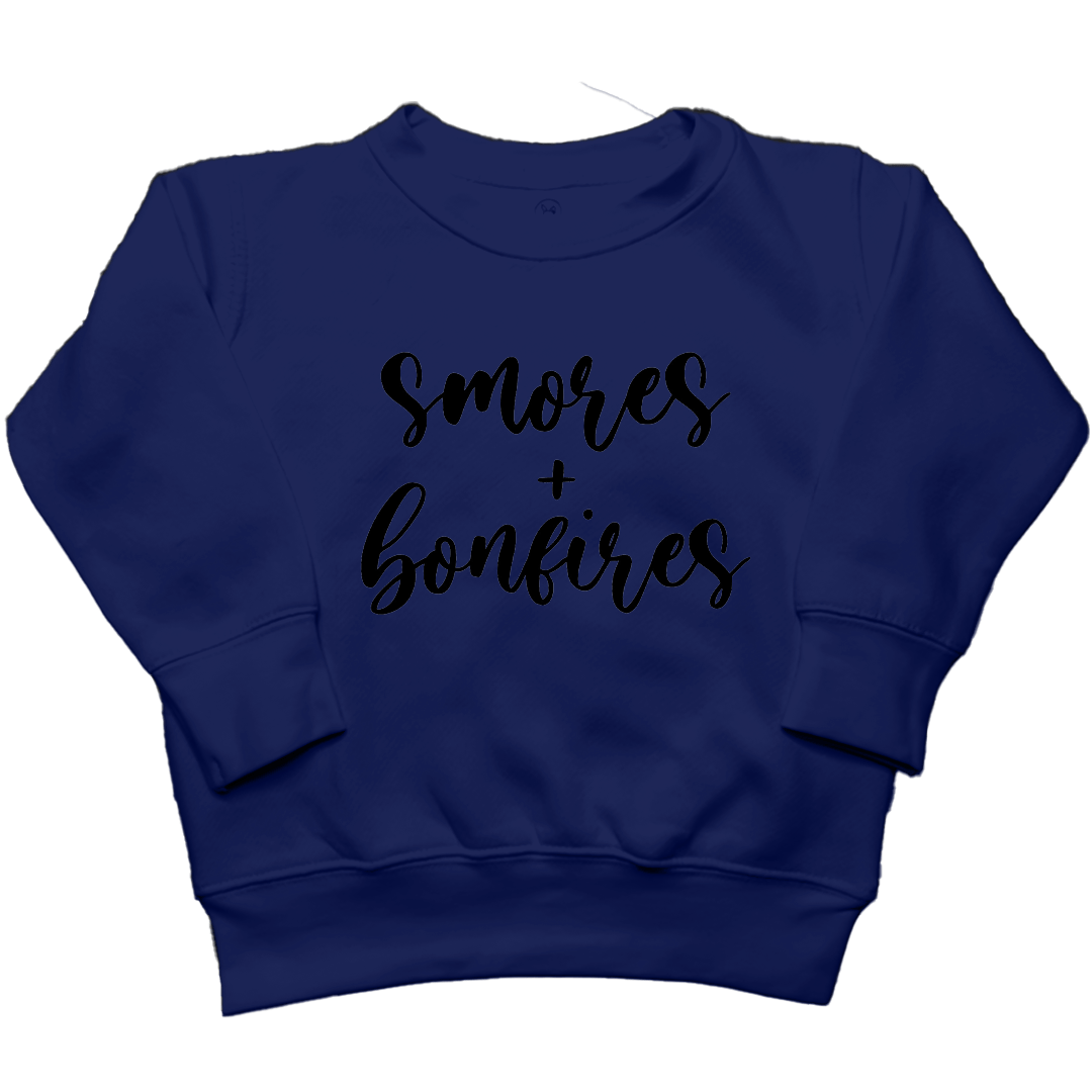 S'mores and Bonfires Toddler Crew Neck Sweatshirt - Muddy Boots Clothing - Crew Neck Sweatshirt
