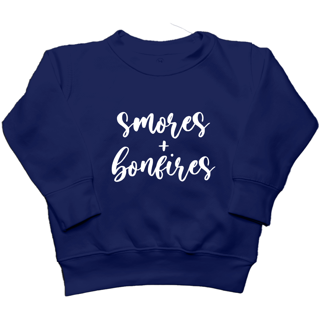 S'mores and Bonfires Toddler Crew Neck Sweatshirt - Muddy Boots Clothing - Crew Neck Sweatshirt