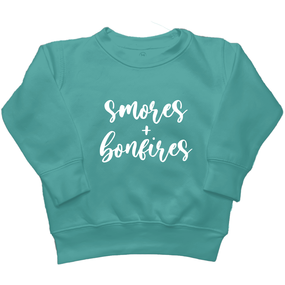S'mores and Bonfires Toddler Crew Neck Sweatshirt - Muddy Boots Clothing - Crew Neck Sweatshirt