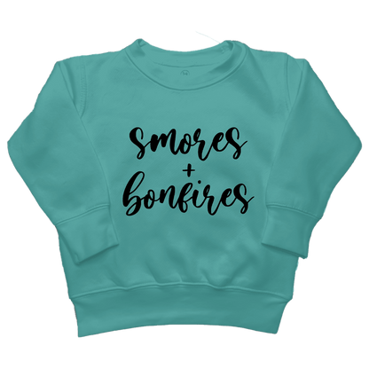 S'mores and Bonfires Toddler Crew Neck Sweatshirt - Muddy Boots Clothing - Crew Neck Sweatshirt