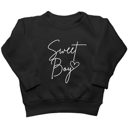 Sweet Boy Toddler Crew Neck Sweatshirt - Muddy Boots Clothing - Crew Neck Sweatshirt