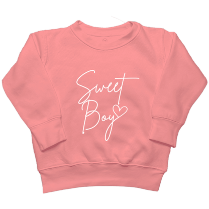 Sweet Boy Toddler Crew Neck Sweatshirt - Muddy Boots Clothing - Crew Neck Sweatshirt