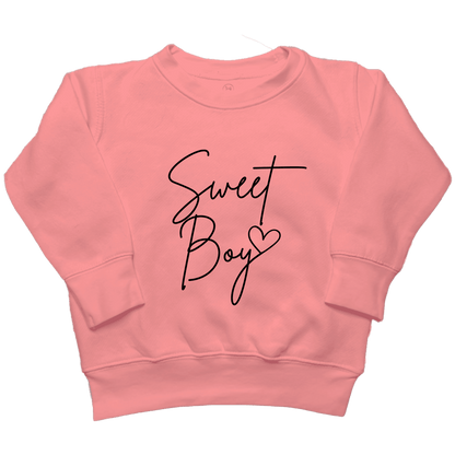 Sweet Boy Toddler Crew Neck Sweatshirt - Muddy Boots Clothing - Crew Neck Sweatshirt