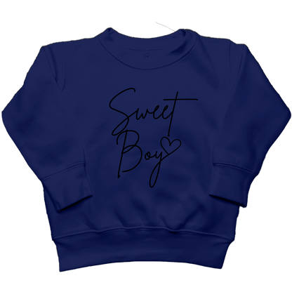 Sweet Boy Toddler Crew Neck Sweatshirt - Muddy Boots Clothing - Crew Neck Sweatshirt