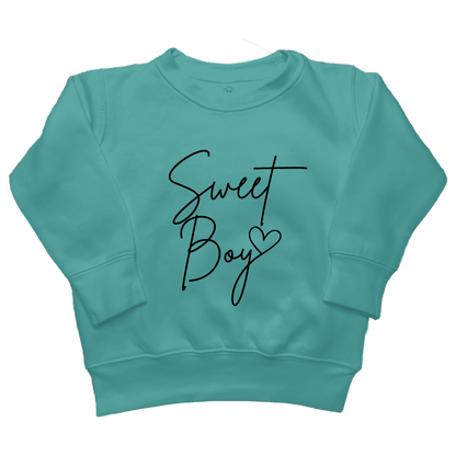 Sweet Boy Toddler Crew Neck Sweatshirt - Muddy Boots Clothing - Crew Neck Sweatshirt