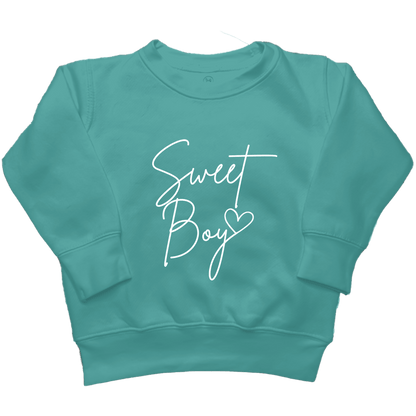 Sweet Boy Toddler Crew Neck Sweatshirt - Muddy Boots Clothing - Crew Neck Sweatshirt