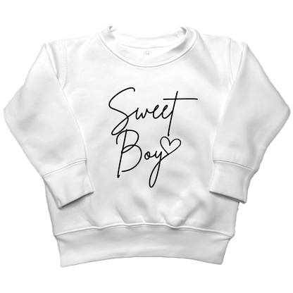 Sweet Boy Toddler Crew Neck Sweatshirt - Muddy Boots Clothing - Crew Neck Sweatshirt