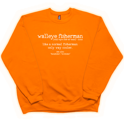 Walleye Fisherman Definition Adult Crew Neck Sweatshirt - Muddy Boots Clothing - Crew Neck Sweatshirt