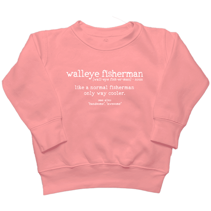 Walleye Fisherman Definition Toddler Crew Neck Sweatshirt - Muddy Boots Clothing - Crew Neck Sweatshirt